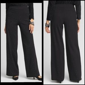 Chico's Brigitte Embellished Wide Leg Pants, Size 3 (16)